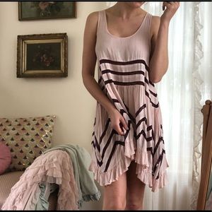 Free people pink trapeze slip dress